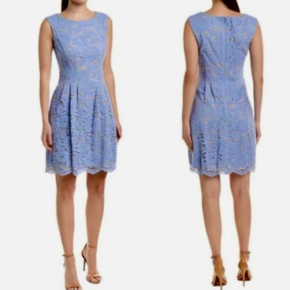 Vince Camuto Periwinkle Sleeveless lace dress Sz‎ 8 Wedding Fairy Elegant Simple - Picture 1 of 15